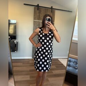 Reitmans Black and White Polka Dot Dress| size xs